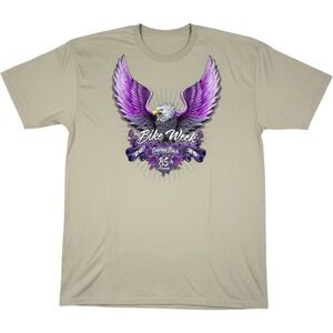 Bike Week 85th Annual Daytona Beach 2026 Eagle Graphic T-Shirt Men XL Khaki Tan
